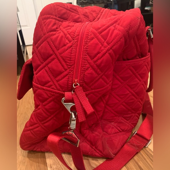 Vera Bradley Red Travel Duffel Bag - Handles and Shoulder Strap - Picture 4 of 8
